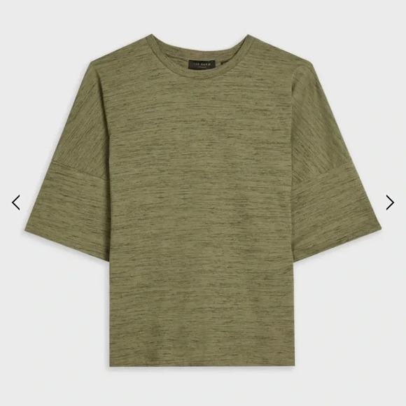 NEW Ted Baker London Relaxed T-shirt Space Dyed Olive Onyx US 12 - Picture 2 of 7